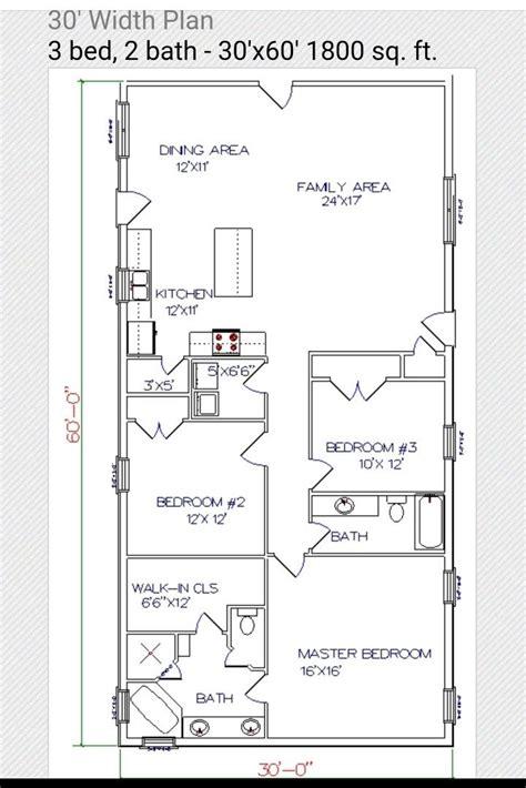 25 x 60 metal building house plans|30x60 barndo floor plan.